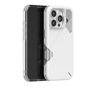 Aulumu Funda A16 a Prueba de Golpes para iPhone 16 Pro, Control de cámara actualizado, refrigeración Real, Marco de cámara de aleación de Aluminio, protección compuesta Multicapa, Color Blanco