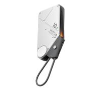 Aulumu M10 Batería externa magnética para MagSafe de 10000mAh con carga rápida y cable integrado para iPhone 17, 16 Serie, MacBook, Apple Watch, Samsung, apta para viajes, color plateado