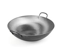 AuLYn Wok Wok Grande Y Pesado De Acero Al Carbono Martillado A Mano, Estilo Canton, 50Cm