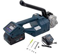 AULYTE Máquina flejadora eléctrica portátil V1 13-16mm PP Pet, máquina empacadora de Correas, Herramientas de Embalaje for Herramientas de Bandas de cartón (Color : 18V with 2 Battery, Size : Type)