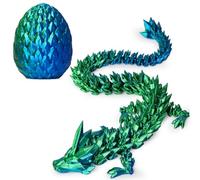 AUMEILLER Dragón impreso en 3D en huevo, hermosa figura de dragón de cristal flexible, decoración de oficina en casa, juguetes de escritorio ejecutivo, regalos para adultos