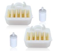 AUMEL 2 Pcs Filtros de Aire para Motosierras Husqvarna 340 340e 345 345e 346XP 350 y 351 Repuestos con 2pcs Filtro Combustible 537024003 503855303