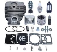 AUMEL 50mm Cilindro Pistón 12mm Pin Carb Kit para Stihl MS440 044 Tuerca de barra de motosierra Reemplazar 1128 020 1227.