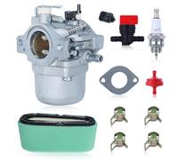 AUMEL Kit Filtro Aire y Carburador para 496894 28D707 282707 698787 696065 796109 498027 y Más Carburador + Junta + Aire y Prefiltro + Bujía Recambios 11 in 1