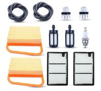 AUMEL Limpiador de prefiltro de aire con línea de filtro de combustible Kit de bujías para Stihl TS410 TS420 Cortadora de césped Reemplace 4238-140-1800 4238 140 4401 42381410300B
