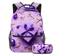 Aumenta tu confianza con el moderno juego de mochila escolar de 2 piezas, bonito ciervo en el espacio, Multicolor#04, B：29.4x20x40cm P：19x7.5x3.8cm, Mochilas de día