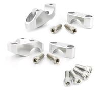 Aumentar Manillar Motocicleta Para Aprilia Para Tuono 1000 R V4 APRC/1100/R/1000 RX125 SX125 Para Shiver Para Tuareg 660 Elevadores Manillar 28 Mm Y 1 1/8" Elevador Trasero Fat Bar Move(Silver)