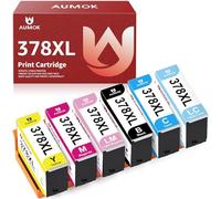 AUMOK Cartuchos 378XL Tinta Compatible para Epson 378XL Epson 378 XL Cartuchos de Impresora Multipaquete para Epson Expression Photo XP-8700 XP-8600 XP-8500 XP-8605 XP-8505 (6-Pack)