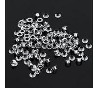 Aumotop 100 Ojales de Metal de 5 Mm, Ojales Latón Duraderos para Manualidades Cuero y Decoración Tarjetas (Plata)