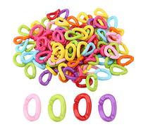 Aumotop 100 Uds Plástico Pájaro C Clips Ganchos Cadena Eslabones Loro Juguetes Mezcla de Colores para Pájaros Pequeños