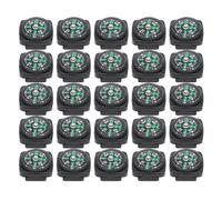 Aumotop 25 Uds Pulsera de Supervivencia Negra Brújula para Actividades Al Aire Accesorios de Pulsera Brújula