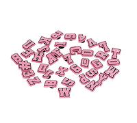Aumotop 37 Uds. De Dijes De Zapatos con Letras PVC, Accesorio Colorido Encantador para Fiestas Infantiles y Uso Diario (Rosa)