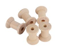 Aumotop 50 Carretes de Madera Reciclables, Carretes de Madera Pulida para Proyectos Arte Bricolaje, Hilo Vacíos para Manualidades, Schima Superba Respetuosos con el Medio Ambiente