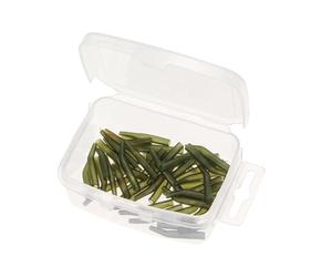 Aumotop 50 Unids/Lote Carpa Pesca Gancho Manga Pelo Aparejo Línea Alineador Mangas, No Tóxico Anti Enredos Alineador Conjunto con Caja de Almacenamiento, Accesorios de Pesca para Pescadores (S)