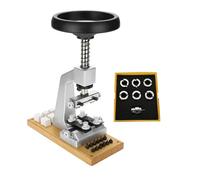 Aumotop Abridor de Cajas de Relojes Banco, Herramienta Versátil para Cajas Relojes Impermeables, con 6 Troqueles y Tornillo Banco Adicional, para Talleres Reparación