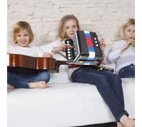 Aumotop Acordeón de Juguete para Niños, Instrumento Musical, 7 Teclas para Aprender Canciones Infantiles, Apariencia Atractiva, Material Plástico Seguro y Duradero (Negro)
