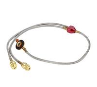 Aumotop Adaptador de Manguera de Tanques Planos para Estufa Gas Camping, Conecte 2 Quemadores, G1/8 DN6, Portátil y Duradero para Acampar Al Aire Libre y Barbacoa