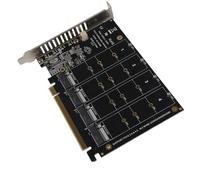 Aumotop Adaptador Lector de Tarjetas PH44 4 Puertos M.2 NVMe SSD a PCIE X16 M Key, Funcionamiento Estable, 4 Señales de Velocidad Completa de 32 Gbps (ph44)