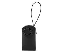 Aumotop Alarma de Seguridad Antirrobo de 120db, Pomo Puerta Ruidoso, Sensor Táctil Inalámbrico, ABS Negro, 3,9x2,1x1,0 Pulgadas