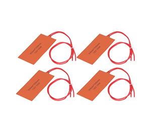 Aumotop Aleación de Níquel-cromo 4 Uds. Estera Calefactora de Silicona Calentamiento Rápido 12V 15W para Equipos Industriales Aislamiento Mixto