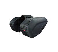 Aumotop Alforja Universal para Motocicleta, Bolsa Lateral para Bicicleta, Organizador de Almacenamiento Trasero con Cubierta Impermeable Impermeable, Casco, Herramientas, Tela Oxford, Negro (Tela