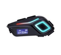 Aumotop Auriculares para Casco de Motocicleta BT5.4 con Iluminación Ambiental LED, Radio FM y Asistente de Voz para una Conducción Segura, Auriculares Inalámbricos Impermeables Motociclistas