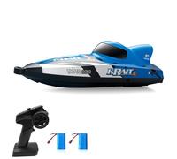 Aumotop Barco de Control Remoto Impermeable con Alarma Inteligente para Niños, Mini Juguete Eléctrico de 2,4 GHz 25 Km/h, Aplicable para Juguetes Niños, Lancha Rápida Control Remoto, Amarillo (#1)