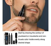 Aumotop Bolígrafo Portátil para Rellenar Barba, Fórmula Ecológica para la Salud, Cepillo el Cuidado de la Tinta de, Uso en Exteriores, Negro + Marrón Oscuro