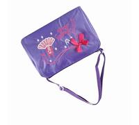 Aumotop Bolsa de Ballet para Niños con Diseño de Copo Nieve Bordado, Tela Nailon Duradera, Correa Ajustable, Morado/Rosa, Gran Capacidad para Ballet/Baloncesto, Libro/teléfono A4 (Violeta)