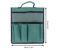 Aumotop Bolsa De Herramientas De Jardinería con Múltiples Bolsillos, Bolsa Colgante con Carrito para Semillas, Fertilizantes, Tela Oxford 600D, 30 * 19 * 0,5 Cm (Verde)