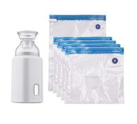 Aumotop Bolsas de Almacenamiento Al Vacío con Bomba Eléctrica, Recargables para Viajes, Uso Doméstico, Bolsas Negras para Ahorrar Espacio, Portátiles Ahorrar Espacio, Más Higiénicas un (Blanco)