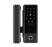 Aumotop Cerradura Inteligente Cerradura de Puerta de Vidrio WiFi Desbloqueo Remoto Huella Digital Contraseña Tarjeta IC Llave Mecánica Entrada Segura para Oficina en Casa, Adecuada para Puerta