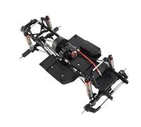 Aumotop Chasis de con Distancia Entre Ejes de 313 Mm y Neumáticos para 1/10 AXIAL SCX10 II, Desviador Incorporado para un Arranque Suave Vehículos, Ideal Escalada sobre Orugas RC (Negra #-2)