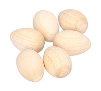 Aumotop Coctelera de Huevos de Madera, Instrumento Seguro No Tóxico para Grupos Iglesias Desarrollo del Ritmo Bebés, 5,8x4,1 Cm, Paquete 6