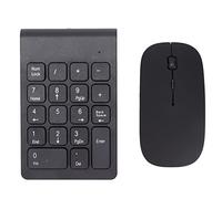 Aumotop Combo de Mouse con Teclado Numérico Inalámbrico Preciso de 2,4 GHz para Oficina en Casa, Plug and Play Combo Mouse con Teclado Numérico Sensible Duradero 1200 dpi para 10, ABS Negro 1 1
