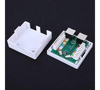 Aumotop Conector de Pared Super 5 Shield RJ45-8P8C, Adaptador de Red Diseño Flexible para áreas Trabajo, Caja Blanca 2 Puertos