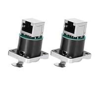 Aumotop Conector en ángulo RJ45, Aislante Ignífugo Duradero para Enchufe de Aviación, 2 Piezas para Instalaciones de Red Cableadas