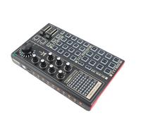 Aumotop Consola de Mezcla de Tarjetas de Sonido de Canto en Vivo, Mezclador de Audio con Cambiador de Voz y Luz LED, Grabación de Juegos de Podcasts de Transmisión, Compatible con