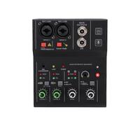 Aumotop Controlador de DJ Mezclador de Sonido Versátil 2 Canales con Perillas Control Independientes para Grabar Presentaciones en Escenario, Carcasa Metal para Músicos DJ (material: Metal) (Negra)