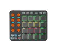 Aumotop Controlador MIDI Inalámbrico Personalizable con Pads RGB (Black) | Batería incorporada de 2000 mAh, iluminación RGB versátil, construcción ecológica, admite conectividad USB, ideal para