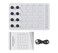 Aumotop Controlador MIDI Teclado MIDI Inalámbrico Portátil Fácil Integración para Productores de Música Retroiluminación RGB para DJ y Funciones de Repetición Notas Beat Makers 16 Strike Pads - Blanco