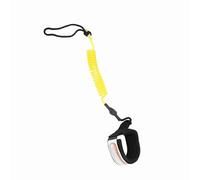 Aumotop Correa de Cuerda para Pie con Resorte en Espiral de 5 Mm para Tabla Remo, Cómoda Correa el Tobillo, Adecuada Bodyboard/Tabla Surf, Negro/Amarillo/, PU + Neopreno (#2)