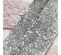 Aumotop Cortador Templado de Acero de Damasco para Bricolaje, Hoja Multiusos para Fabricación Cuchillos, Material Palanquilla Acero con Estampado Ondas Agua (2)