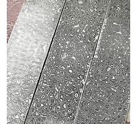 Aumotop Cortador Templado de Acero de Damasco para Bricolaje, Hoja Multiusos para Fabricación Cuchillos, Material Palanquilla Acero con Estampado Ondas Agua (1)