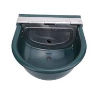 Aumotop Cuenco de Agua Automático para Ganado Fácil de Usar, Comedero Agua Higiénico para Jardín, Seguridad Garantizada con Acero Inoxidable 11 X 10,2 X 4,9 Pulgadas (Verde Oscuro)