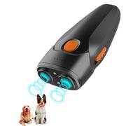 Aumotop Dispositivo Ultrasónico de Control de Ladridos Perros con Luz LED, Silenciadores Portátiles Recargables para Exteriores, Material ABS, Color Negro