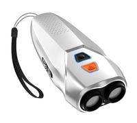 Aumotop Disuasivo Ultrasónico para Perros para Uso en Interiores y Exteriores con Linterna Dispositivo de Control de Ladridos Recargable Entrenamiento Mascotas Plata ABS 4,76 * 2,12 Pulgadas (Plata)