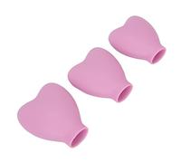 Aumotop El Casquillo 3pcs del Cepillo del Maquillaje Silicón en Forma de Corazón Protege los Cepillos para los Artistas de Maquillaje y las Muchachas (Rosa)