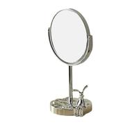 Aumotop Espejo De Maquillaje con Aumento De Diseño Doble Cara para Rutinas Belleza Y Ahorro Espacio, para Baño Dormitorio(Color:Plata,Tamaño:11.42 * 6.89 * 4.72in)