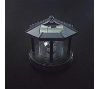 Aumotop Faro Decorativo con Energía Solar, Luz LED Giratoria, Torre de Baliza para Jardín, Césped, Patio, Lámpara de Decoración Al Aire Libre Impermeable (Como se muestra)